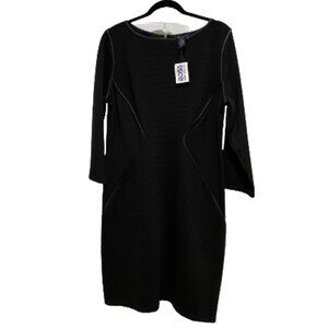 Max Edition NWT Black Sleeth Dress w vegan leather piping size XL